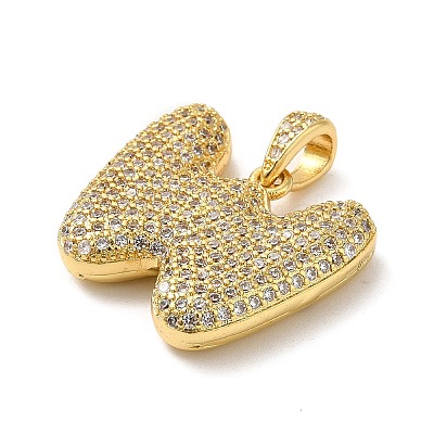 Brass Micro Pave Cubic Zirconia Pendants KK-E061-03G-23-1