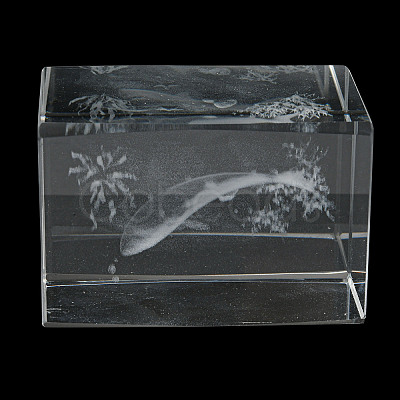 3D Laser Engraving Animal Glass Figurine DJEW-R013-01B-1