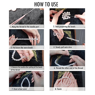 Steel Beading Needles with Hook for Bead Spinner TOOL-C009-01B-05-1