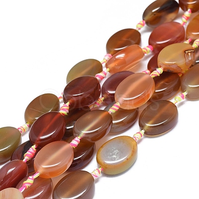 Natural Banded Agate/Striped Agate Beads Strands G-L544-010-1