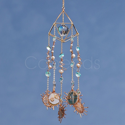 Glass Teardrop Hanging Ornaments PW-WG70020-01-1