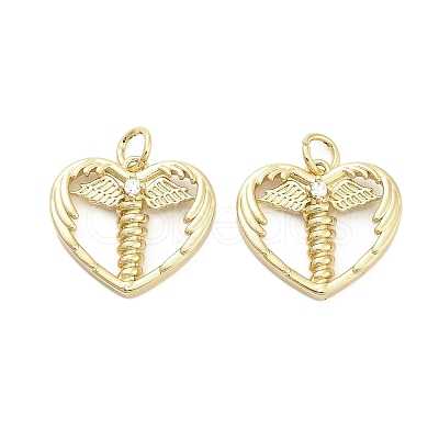 Brass Micro Pave Cubic Zirconia Pendants KK-H527-02B-G-1