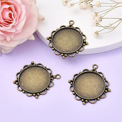 Vintage Tibetan Style Alloy Pendant Cabochon Settings LS-TIBEP-M018-92AB-NF-1
