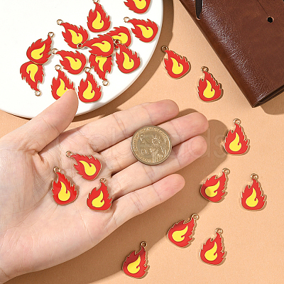 24Pcs Firefighting Theme Alloy Enamel Pendants ENAM-SC0007-23-1