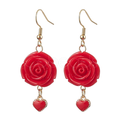 Resin Pendants Earrings EJEW-JE06014-1