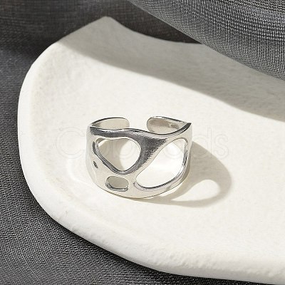 304 Stainless Steel Open Cuff Rings for Unisex RJEW-Q003-03P-1