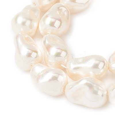Electroplate Opaque Glass Imitation Pearl Beads Strands EGLA-H113-08C-1