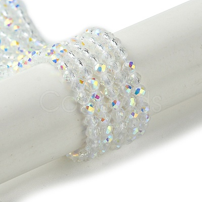 Electroplated Glass Beads Strands EGLA-P055-01B-AB01-1