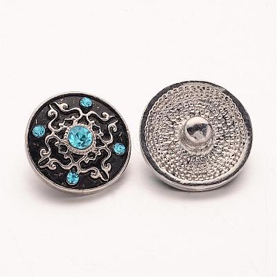 Flat Round with Mixed Style Zinc Alloy Jewelry Snap Buttons ALRI-R019-M-1