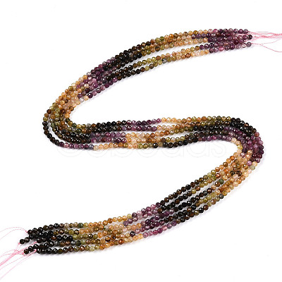 Gradient Color Natural Multicolor Tourmaline Beads Strands G-T141-68A-1