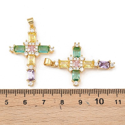 Brass with Cubic Zirconia Pendants KK-L255-08G-1