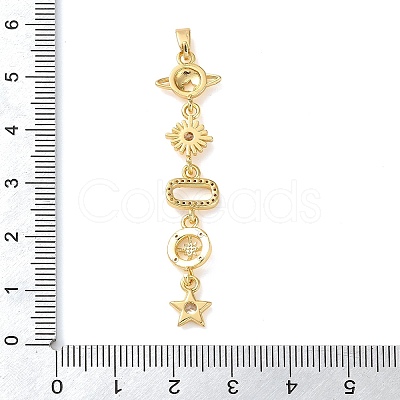 Brass Micro Pave Clear Cubic Zirconia Pendants KK-D101-01D-G-1