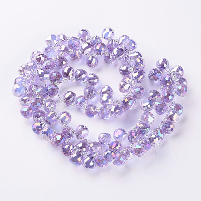 Transparent Glass Beads Strands GLAA-T006-14H-1
