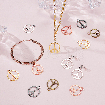 100Pcs 5 Colors Zinc Alloy Pendants FIND-GA0008-23-1