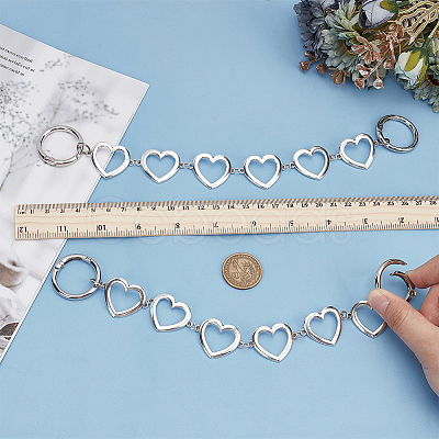 2Pcs Alloy Heart Boot Strap Chains FIND-FG0003-66-1