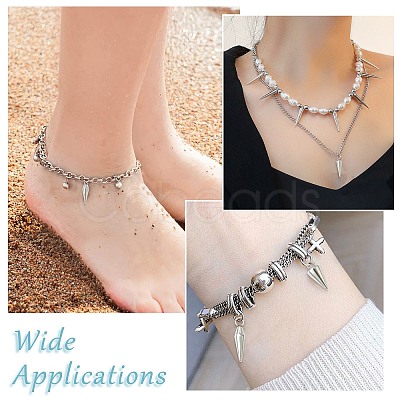 60Pcs 6 Styles 201/304 Stainless Steel Pendants STAS-CJ0002-93-1