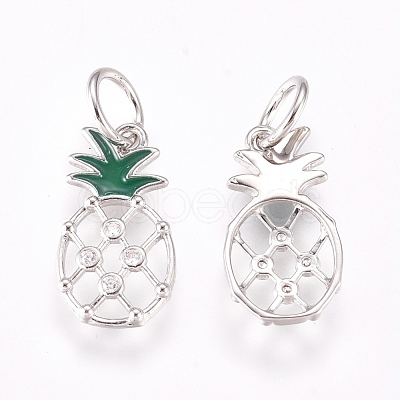 Brass Enamel Charms ZIRC-L070-68P-1