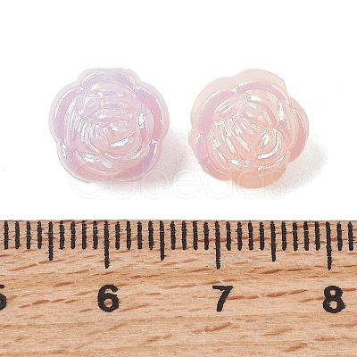 UV Plating Opaque Acrylic Beads OACR-G058-17B-1