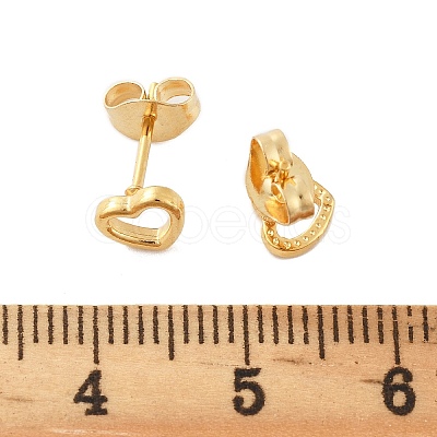 PVD Vacuum Plating 304 Stainless Steel Tiny Hollow Out Heart Stud Earrings for Women EJEW-P212-06G-1