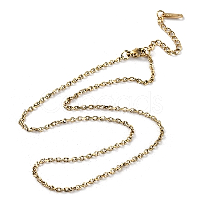 Ion Plating(IP) 304 Stainless Steel Cable Chain Necklace LS-NJEW-D045-12G-1
