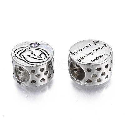 Rack Plating Alloy European Beads MPDL-N039-092-1