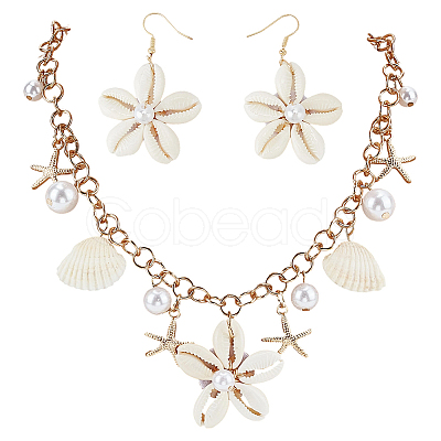 Handmade Reed Cane/Rattan Woven Dangle Earrings & Iron Rolo Chain Bracelets Jewelry Sets SJEW-WR0001-01-1