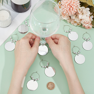 24Pcs Mirror Surface Acrylic Wine Glass Charms AJEW-BC00009-1