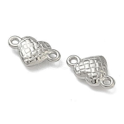 304 Stainless Steel Tartan Heart Links Connector Charms STAS-D211-14B-P-1