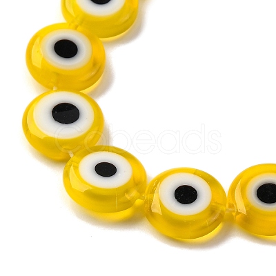 Handmade Evil Eye Lampwork Beads Strands LAMP-R006-01-1