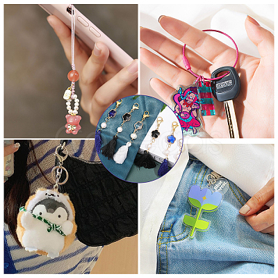 6Pcs 3 Colors Cotton Thread Tassel Big Pendant Decorations HJEW-CA0001-48-1
