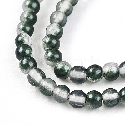 Baking Paint Transparent Glass Beads Strands DGLA-N011-4mm-07-1