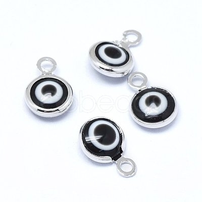 Handmade Evil Eye Lampwork Charms KK-F764-13P-01-1