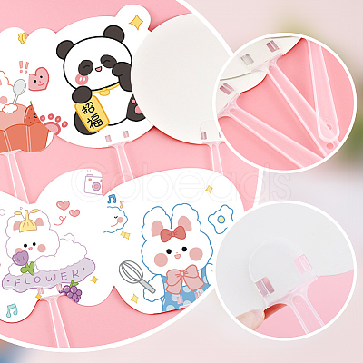 30Pcs Paper Hand Held Fan DIY-SP0002-06-1