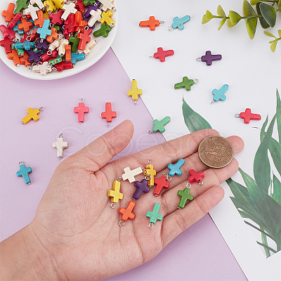 100Pcs Dyed Synthetic Turquoise Pendants PALLOY-HY00120-1