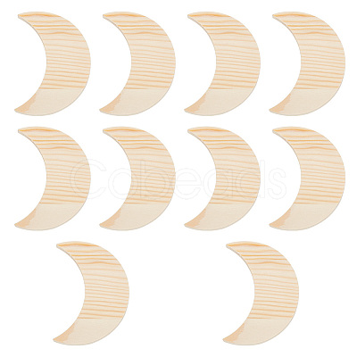 Unfinished Wooden Crescent Moon Shape WOOD-WH0124-09-1