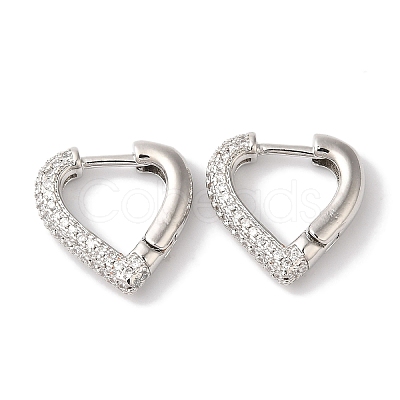 Brass Micro Pave Clear Cubic Zirconia Hoop Earrings for Women EJEW-A110-05P-1