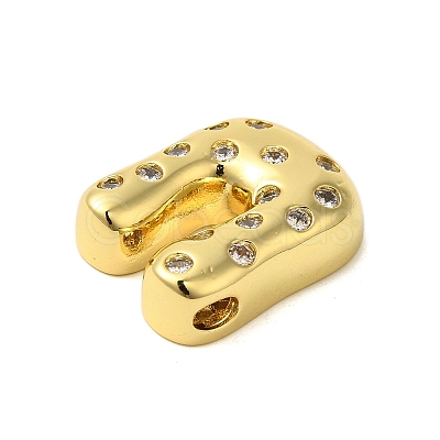 Rack Plating Brass Micro Pave Clear Cubic Zirconia Perdants KK-C067-11G-U-1