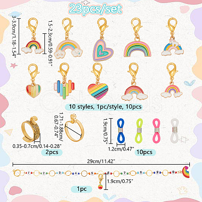 Rainbow DIY Knitting Tool Sets HJEW-NB00058-1