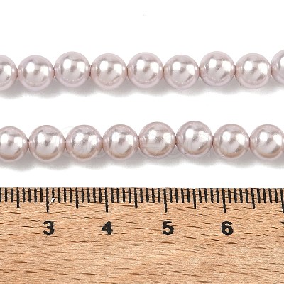 Electroplated Shell Pearl Beads Strands X-BSHE-G041-6mm-06-1