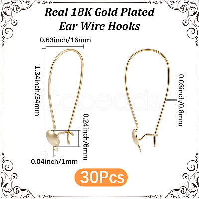 30Pcs Brass Hoop Earring Findings KK-BBC0029-08-1