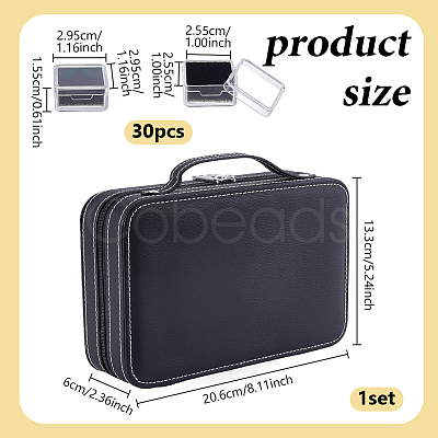 Wood Covered with PU Leather Loose Diamond Presentation Boxes ODIS-WH0108-073B-1
