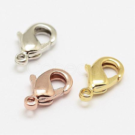 Brass Lobster Claw Clasps KK-P058-01-NR-1