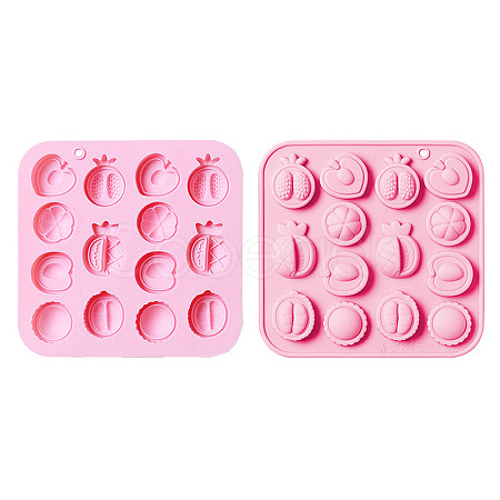 2Pcs Half Fruit Shape DIY Silicone Molds DIY-CJ0002-04-1