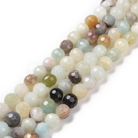 Natural Flower Amazonite Beads Strands G-E571-26A-1