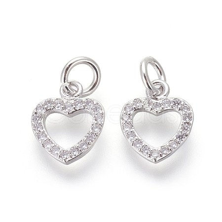 Brass Micro Pave Cubic Zirconia Charms ZIRC-J021-03P-RS-1