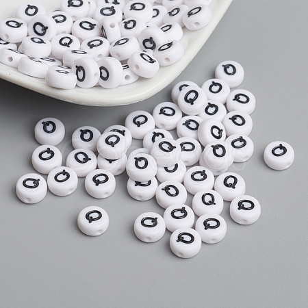Acrylic Horizontal Hole Letter Beads X-PL37C9070-Q-1