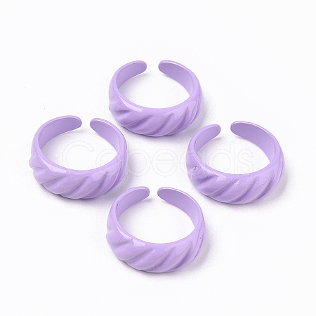 Spray Painted Alloy Cuff Rings RJEW-T011-31C-RS-1