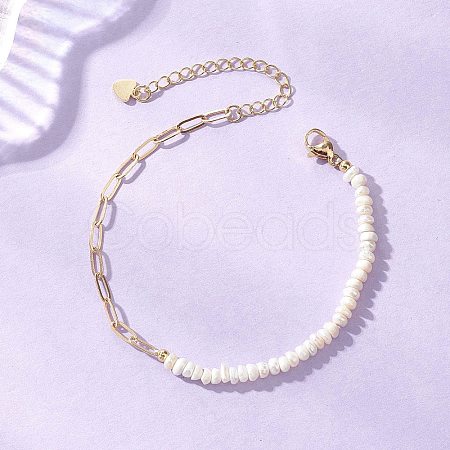 Brass Paperclip Chains Bracelets BJEW-JB13492-1