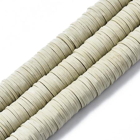 Flat Round Handmade Polymer Clay Beads CLAY-R067-12mm-02-1