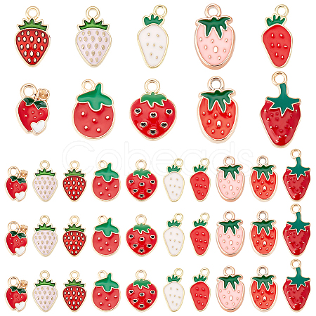 100Pcs 10 Style Alloy Enamel Pendants ENAM-PH0002-57-1